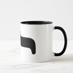 Schablone-Schriftart Parenthese Schnurrbart-Tasse Tasse