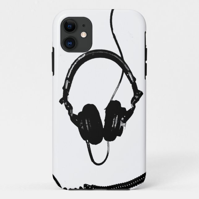Schablonen-Art DJ-Kopfhörer Case-Mate iPhone Hülle (Rückseite)