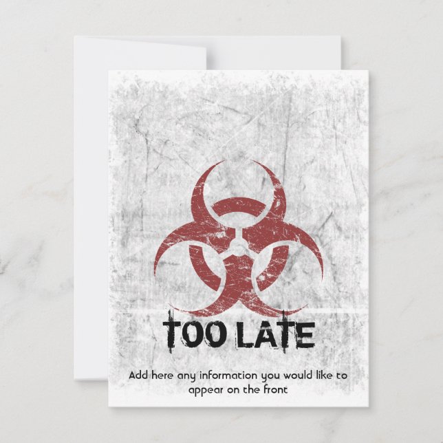 Schablonen-BiogefährdungGrunge kundengerecht Einladung (Vorderseite)