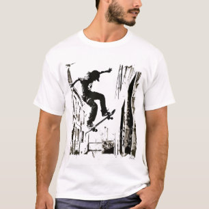 Schablonen-Kunst eines Skateboardfahrers T-Shirt