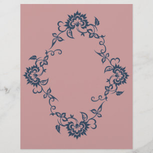 Schabloniertes Blumendesign Pflaume Blau Scrapbook