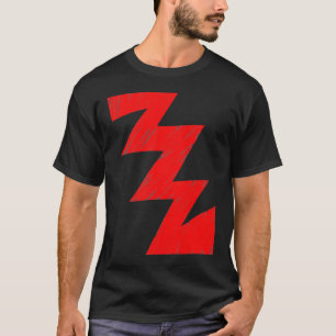 Schabloniertes Zickzack - Rot T-Shirt