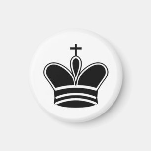 Schach 1-1/4" Kühlschrankmagnet ~ King (schwarz) Magnet