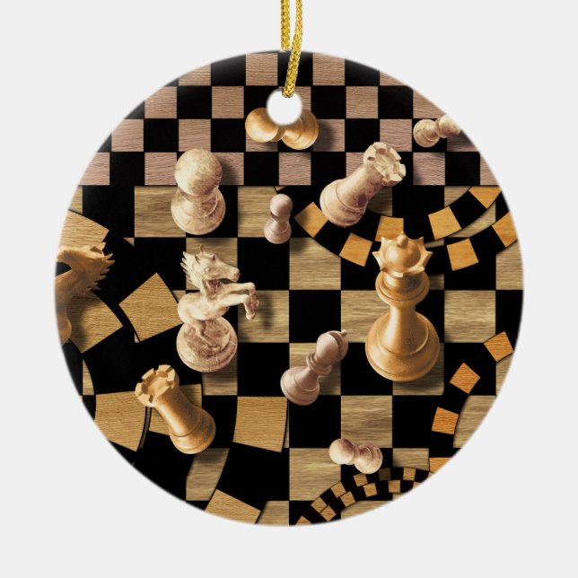 Schach Abstrakte Kunst - Holztextilien Keramik Ornament (Vorne)