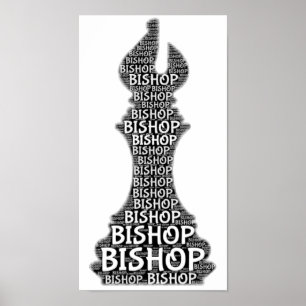 Schach Bishop Word Picture Poster