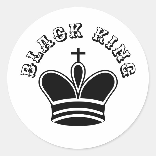 Schach Black King Runder Aufkleber (Vorderseite)