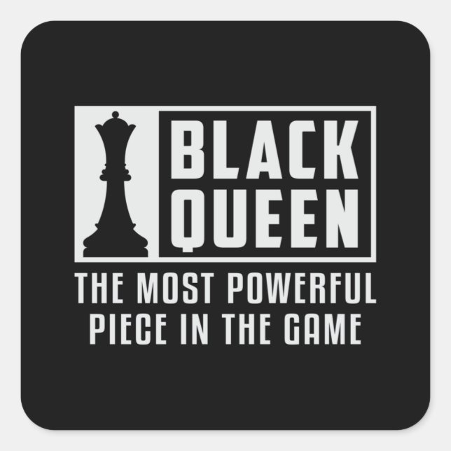 Schach Black Queen Schachbrett Schachbrett Geschen Quadratischer Aufkleber (Vorderseite)