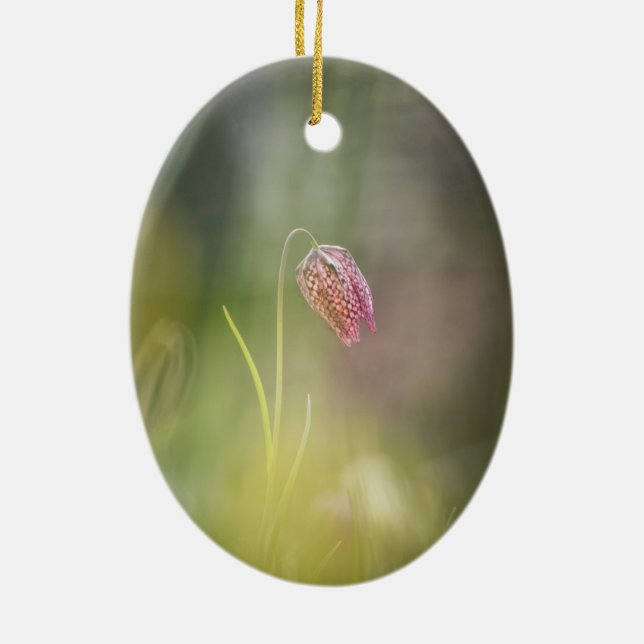 Schach-Blume Natur-Foto Keramik Ornament (Hinten)