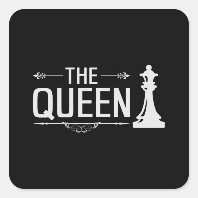 Schach-Board-Kameradschaft Queen-Board-Game-Gesche Quadratischer Aufkleber (Vorderseite)