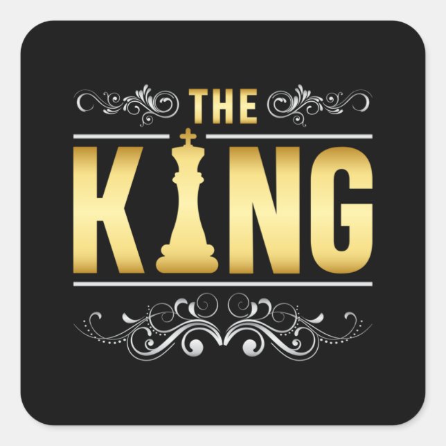 Schach-Board King Checkmate-Game-Geschenk Quadratischer Aufkleber (Vorderseite)
