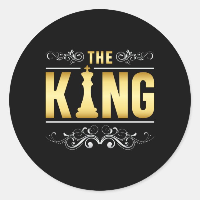 Schach-Board King Checkmate-Game-Geschenk Runder Aufkleber (Vorderseite)