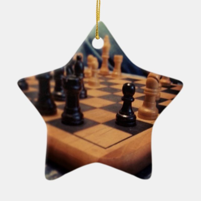 Schach-Brett-Geschenkartikel Keramik Ornament (Vorne)