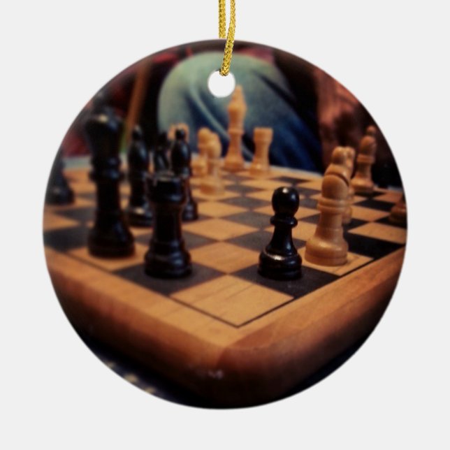 Schach-Brett-Geschenkartikel Keramikornament (Vorne)