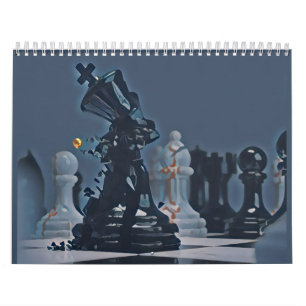 Schach - Cooles blaues Foto Kalender