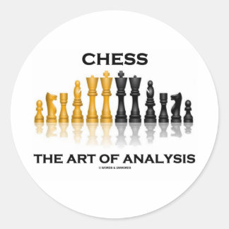Schach die Art der Analyse Runder Aufkleber