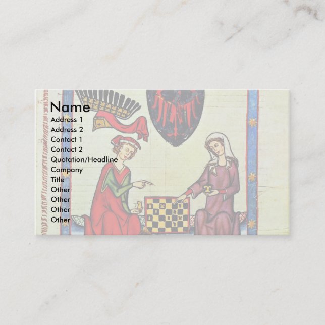 Schach, durch Meister Der Manessischen Visitenkarte (Vorderseite)