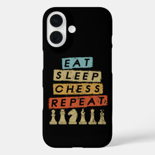 Schach - Essen Schlaf Schach Wiederholen iPhone 16 Hülle