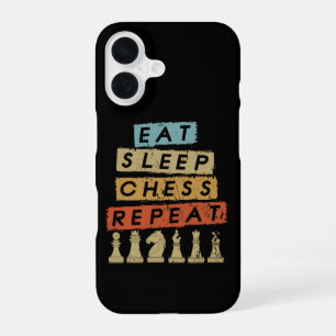 Schach - Essen Schlaf Schach Wiederholen iPhone 16 Hülle
