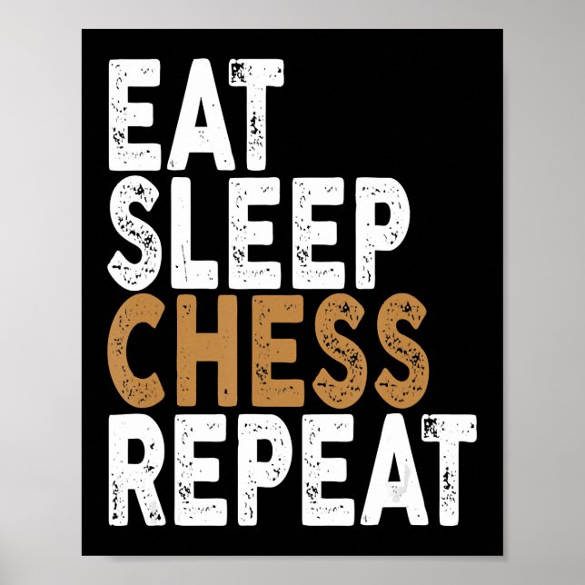 Schach essen wiederholen Schach Poster (Vorne)