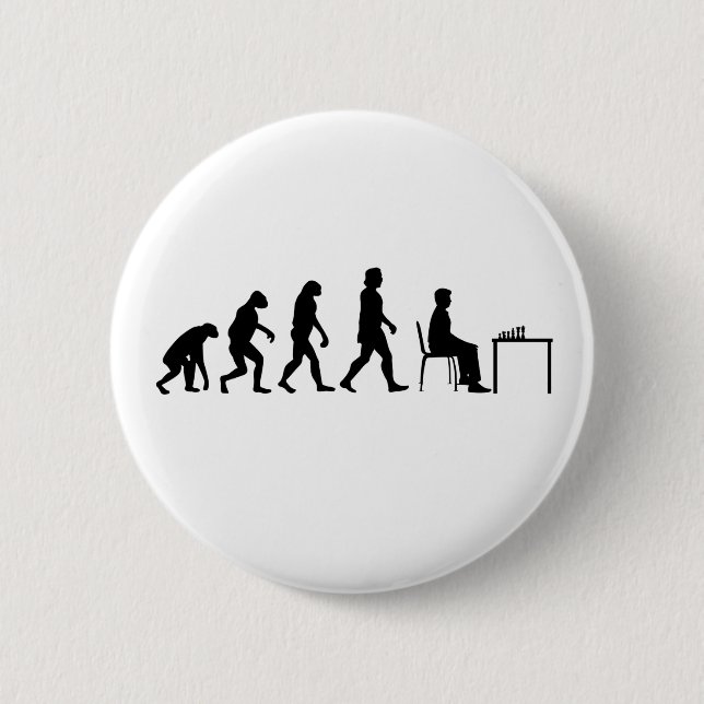 Schach - Evolution des Schachspielers Button (Vorderseite)