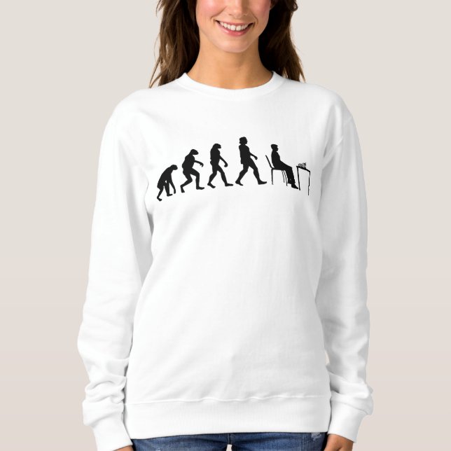 Schach - Evolution des Schachspielers Sweatshirt (Vorderseite)