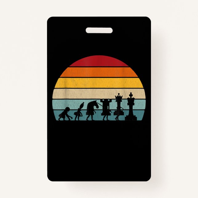 Schach Evolution Retro Vintages Geschenk für Schac Ausweis (Vorderseite)