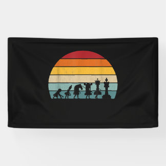 Schach Evolution Retro Vintages Geschenk für Schac Banner