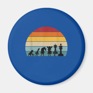 Schach Evolution Retro Vintages Geschenk für Schac Magnet