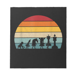 Schach Evolution Retro Vintages Geschenk für Schac Notizblock