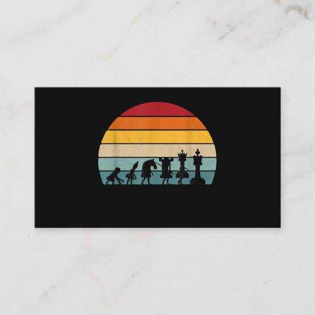 Schach Evolution Retro Vintages Geschenk für Schac Visitenkarte (Vorderseite)