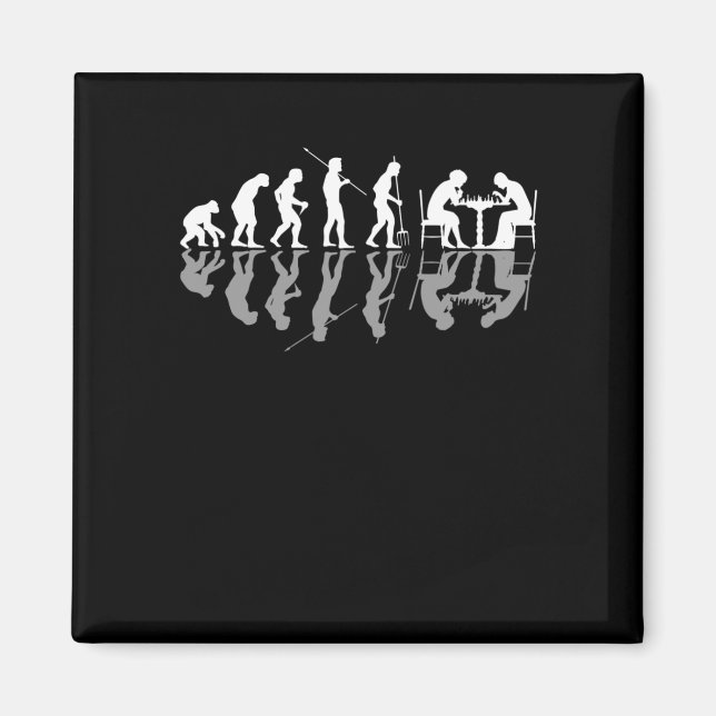 Schach Evolution Schachbrett Lover Schach Gamer Magnet (Vorne)
