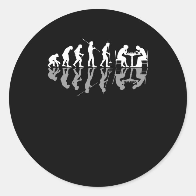 Schach Evolution Schachbrett Lover Schach Gamer Runder Aufkleber (Vorderseite)