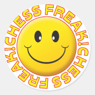 Schach Freak Smile Runder Aufkleber