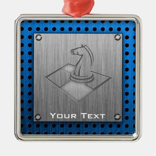 Schach; Gebürsteter Metall-Blick Ornament Aus Metall (Vorne)