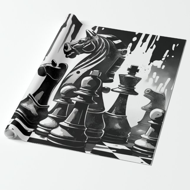 Schach Geschenkpapier (Ungerollt)