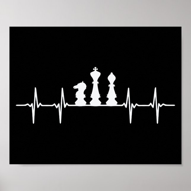 Schach-Heartbeat-Schachspielplakat Poster (Vorne)