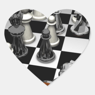 Schach Herz-Aufkleber