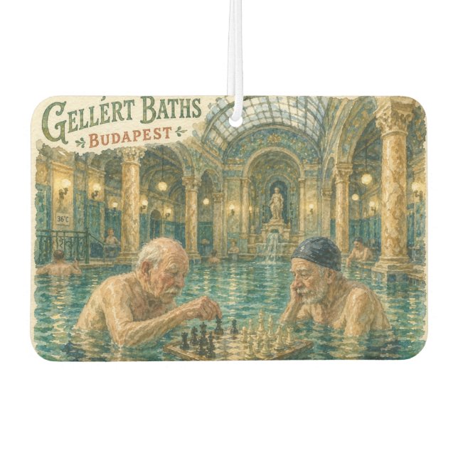 Schach in den Gellert-Bädern Budapest Ungarn Autolufterfrischer (Vorderseite)