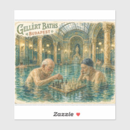 Schach in den Gellert-Thermen Budapest Ungarn Aufkleber