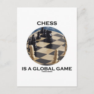 Schach ist ein globales Spiel (Schachfigur) Postkarte