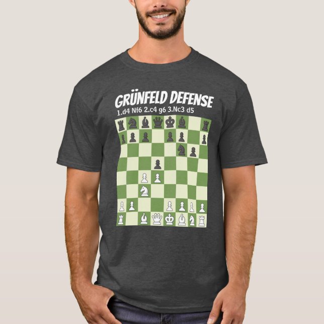 Schach ist Leben - Grünfeld-Verteidigung T-Shirt (Vorderseite)