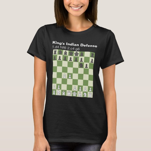Schach ist Leben - König Indiens Verteidigung T-Shirt (Vorderseite)