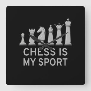 Schach ist mein Sport Quadratische Wanduhr