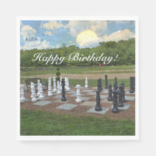 Schach jedermann glücklich Geburtstag Serviette