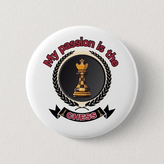 Schach King Laurel Crown Passion Strategy Power Button (Vorderseite)