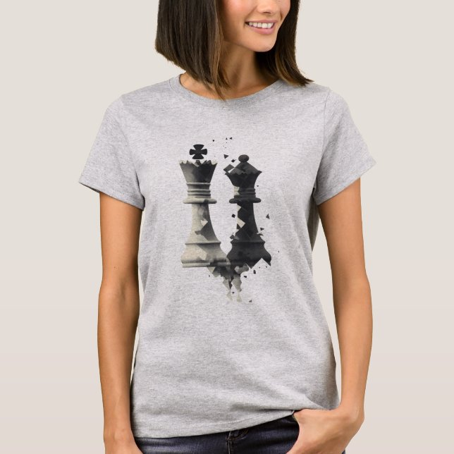 Schach King & Queen Abstrakter T - Shirt (Vorderseite)