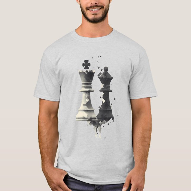 Schach King & Queen Abstrakter T - Shirt (Vorderseite)