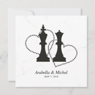 Schach King und Queen Pieces Wedding Design