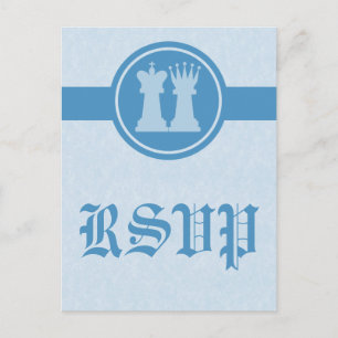Schach King und Queen UAWG Postcard, Blau Einladungspostkarte