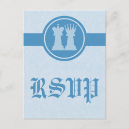 Schach King und Queen UAWG Postcard, Blau Einladungspostkarte